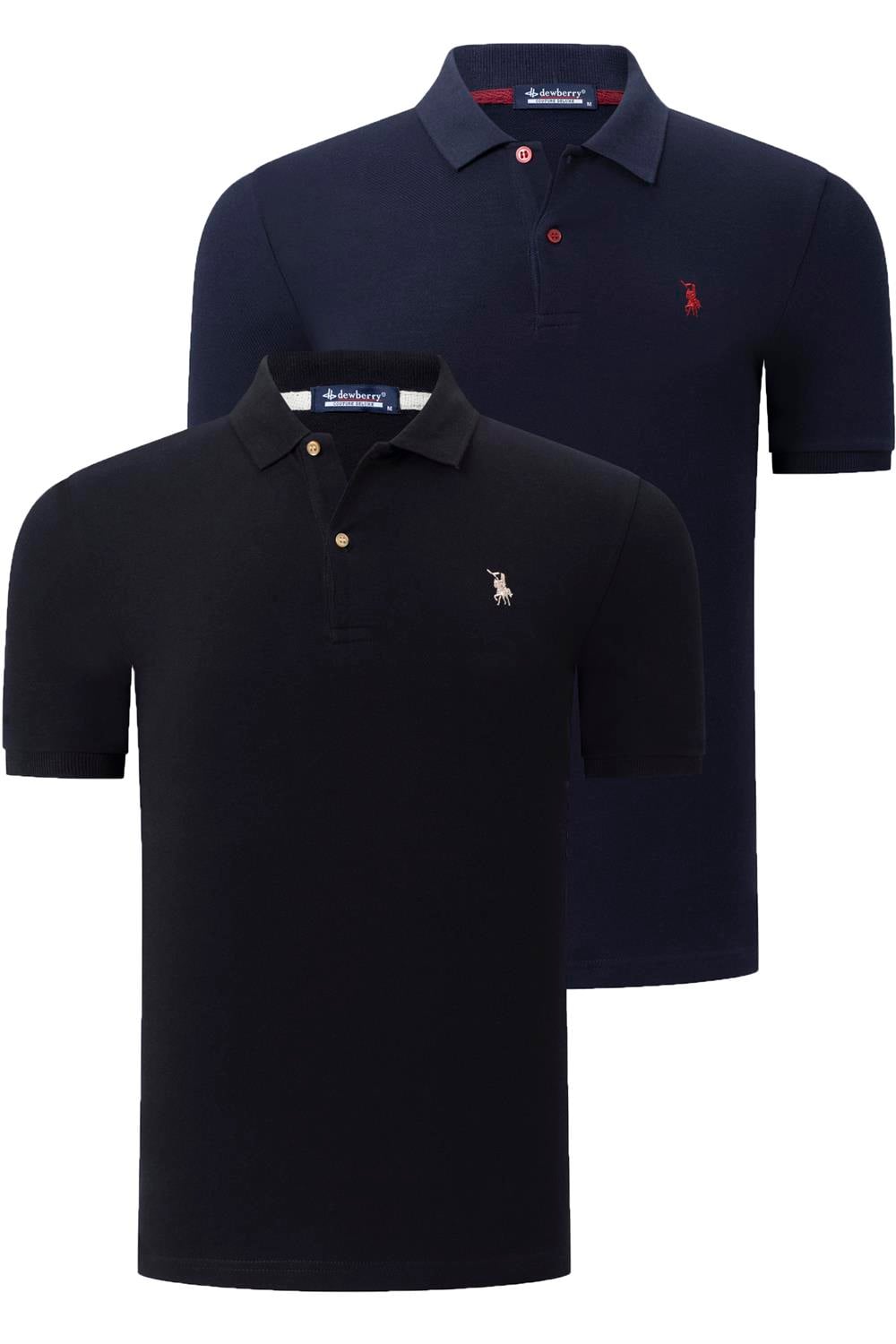 İKİLİ SET T8561 DEWBERRY ERKEK TSHIRT-LACİVERT - SİYAH
