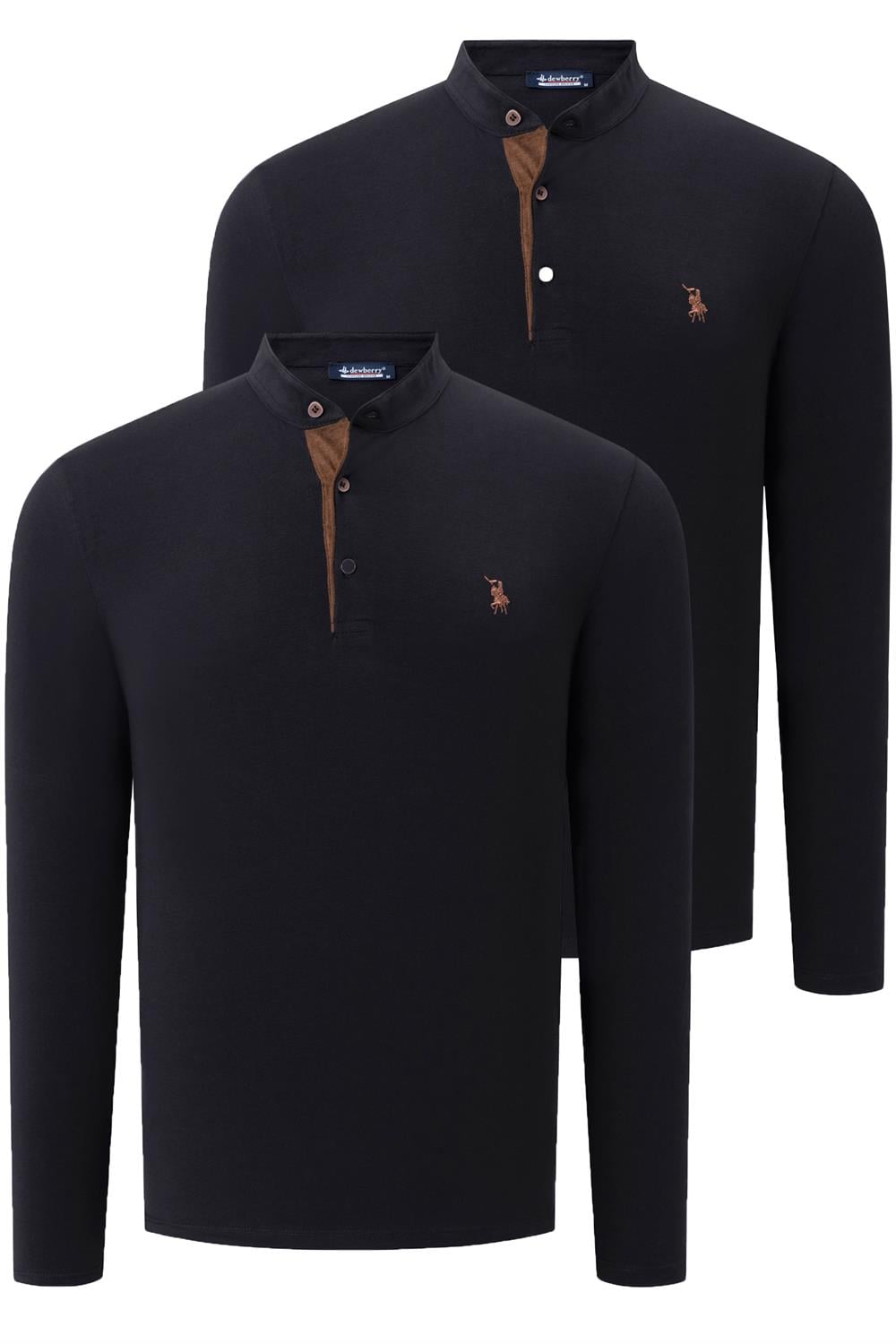 İKİLİ SET V4009 DEWBERRY ERKEK SWEATSHIRT-SİYAH-SİYAH
