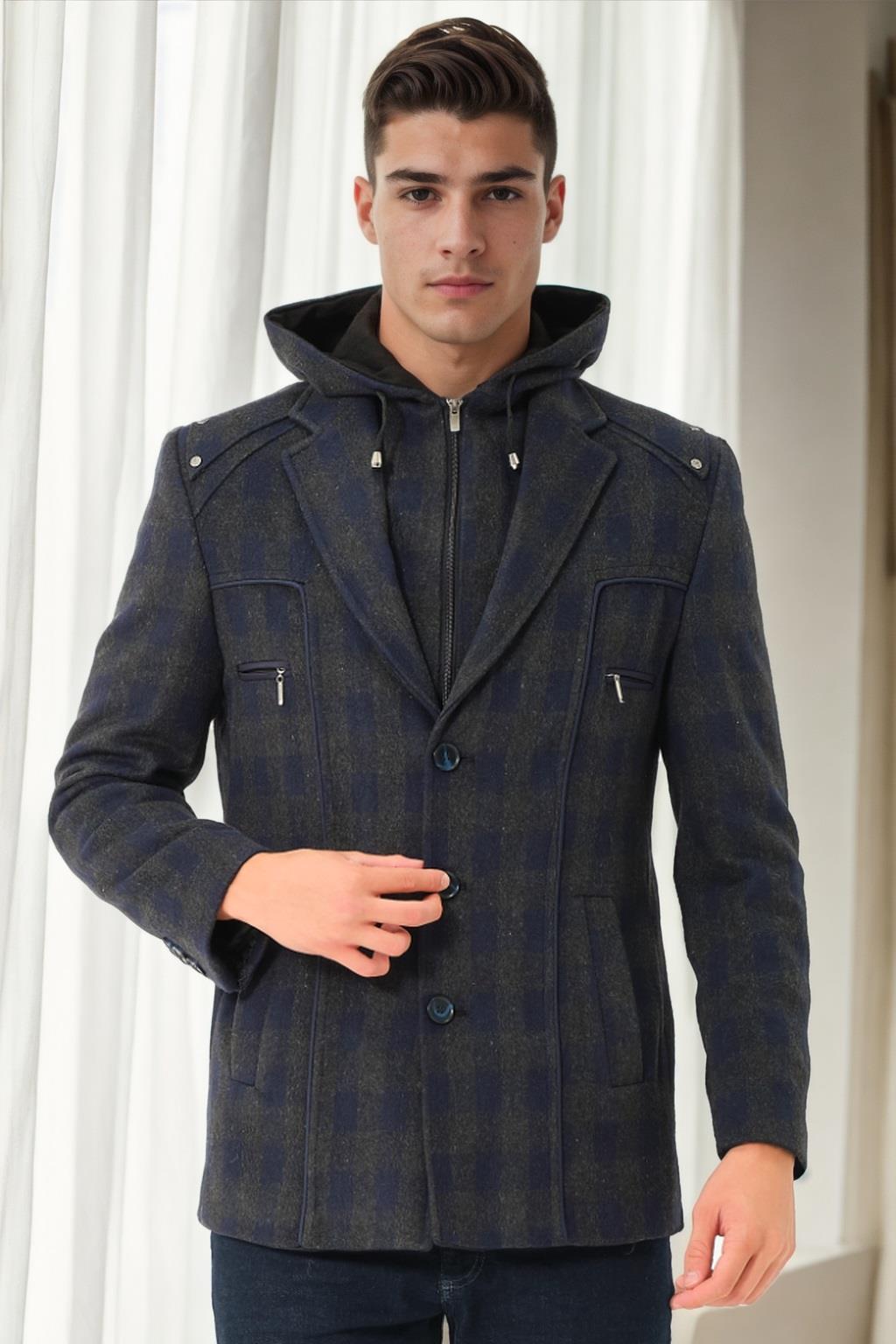 K7532 DEWBERRY ERKEK KABAN-EKOSE LACİVERT-1