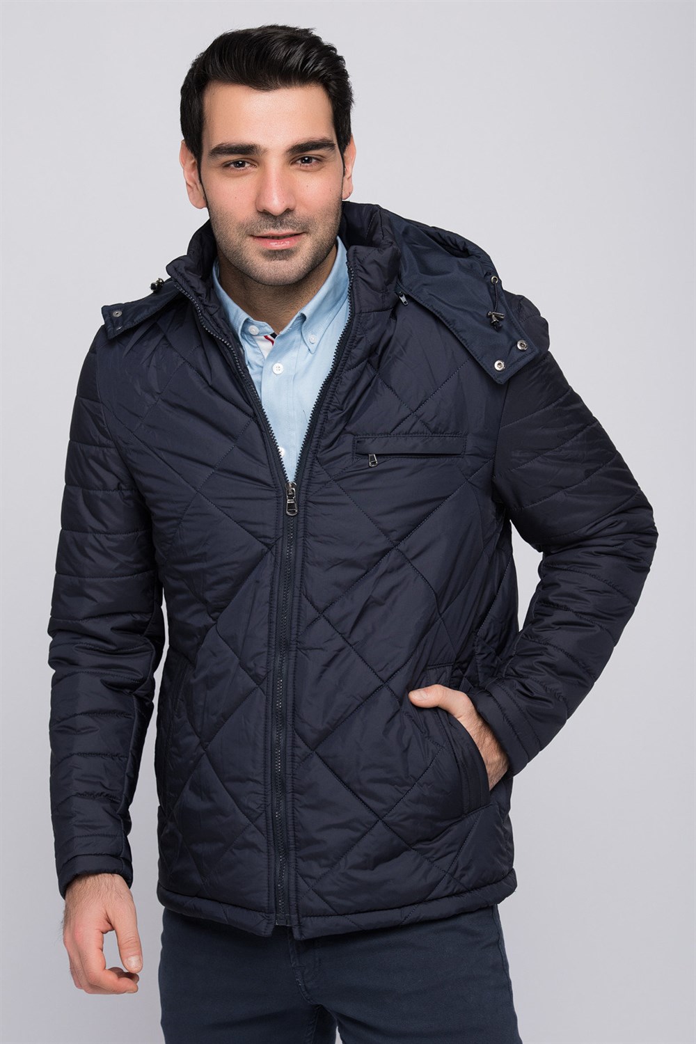 M8605 DEWBERRY ERKEK KABAN-LACİVERT