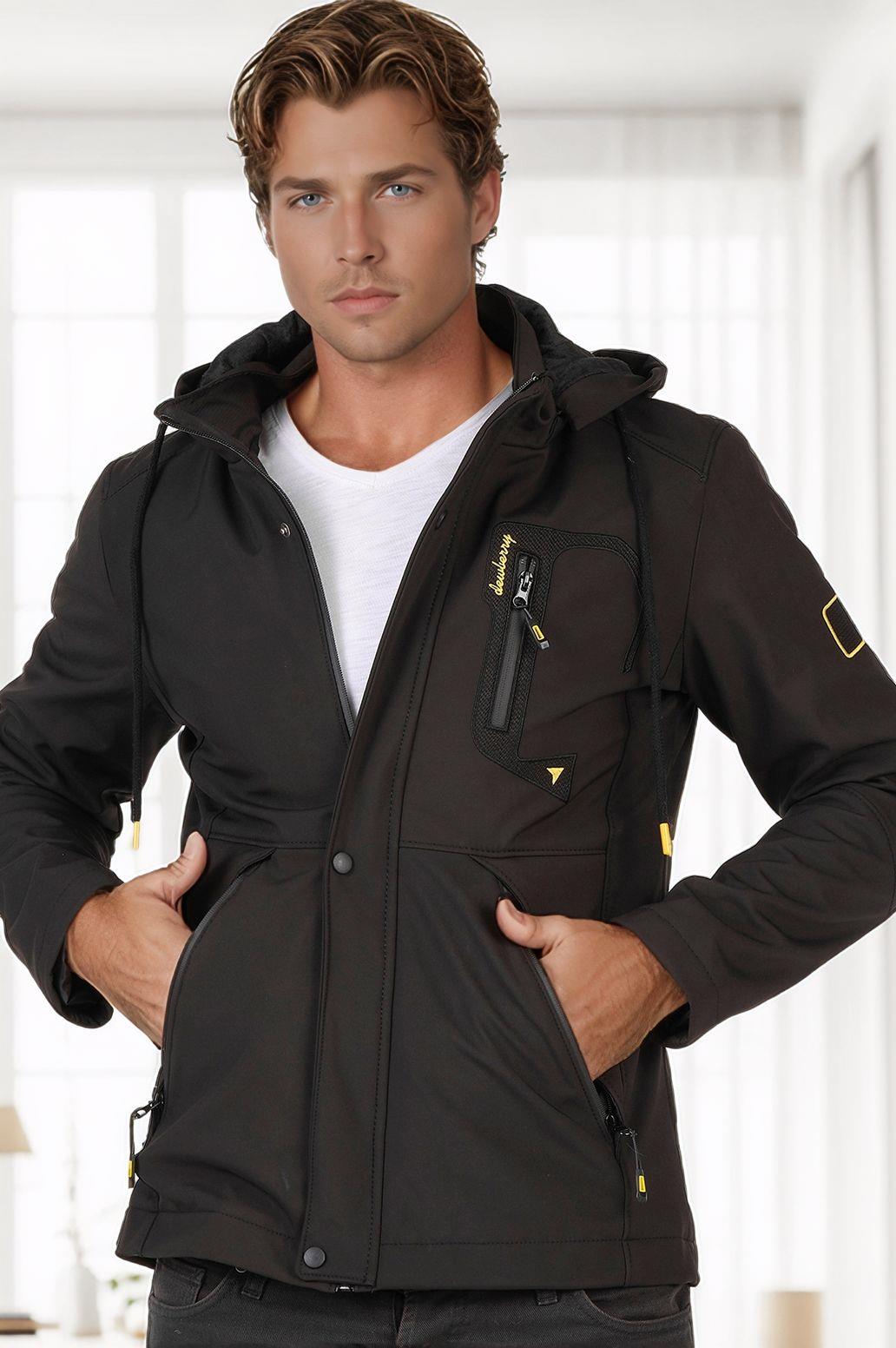 M8648 DEWBERRY ERKEK SOFTSHELL MONT-SİYAH-1