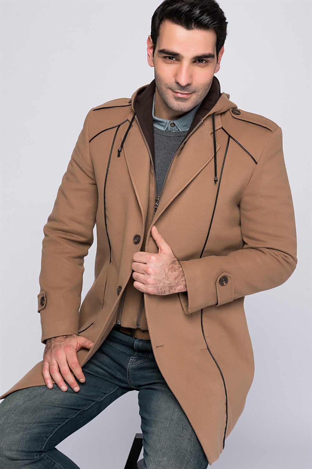 PLT8334 DEWBERRY ERKEK PALTO-CAMEL