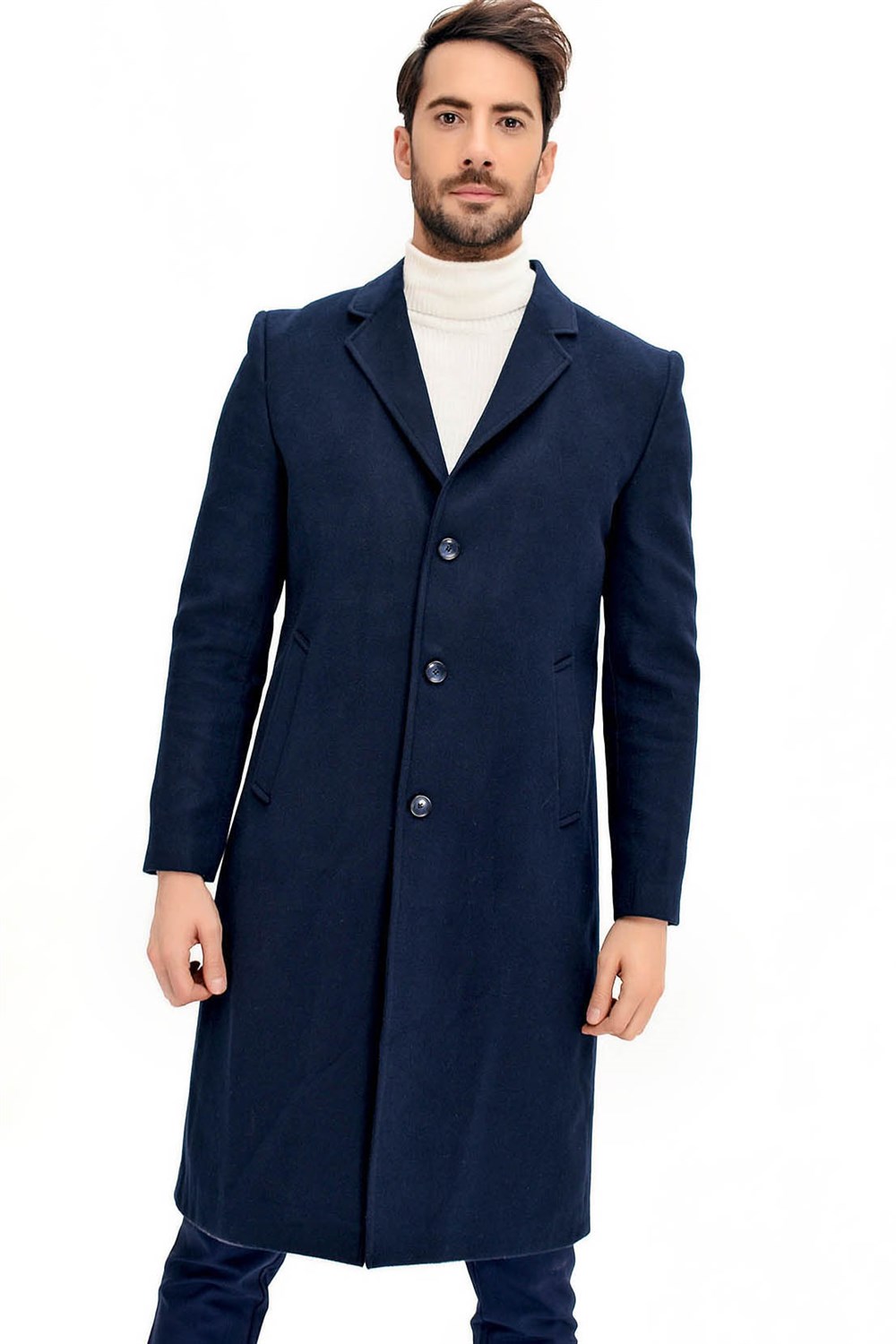 PLT8363 DEWBERRY ERKEK PALTO-LACİVERT