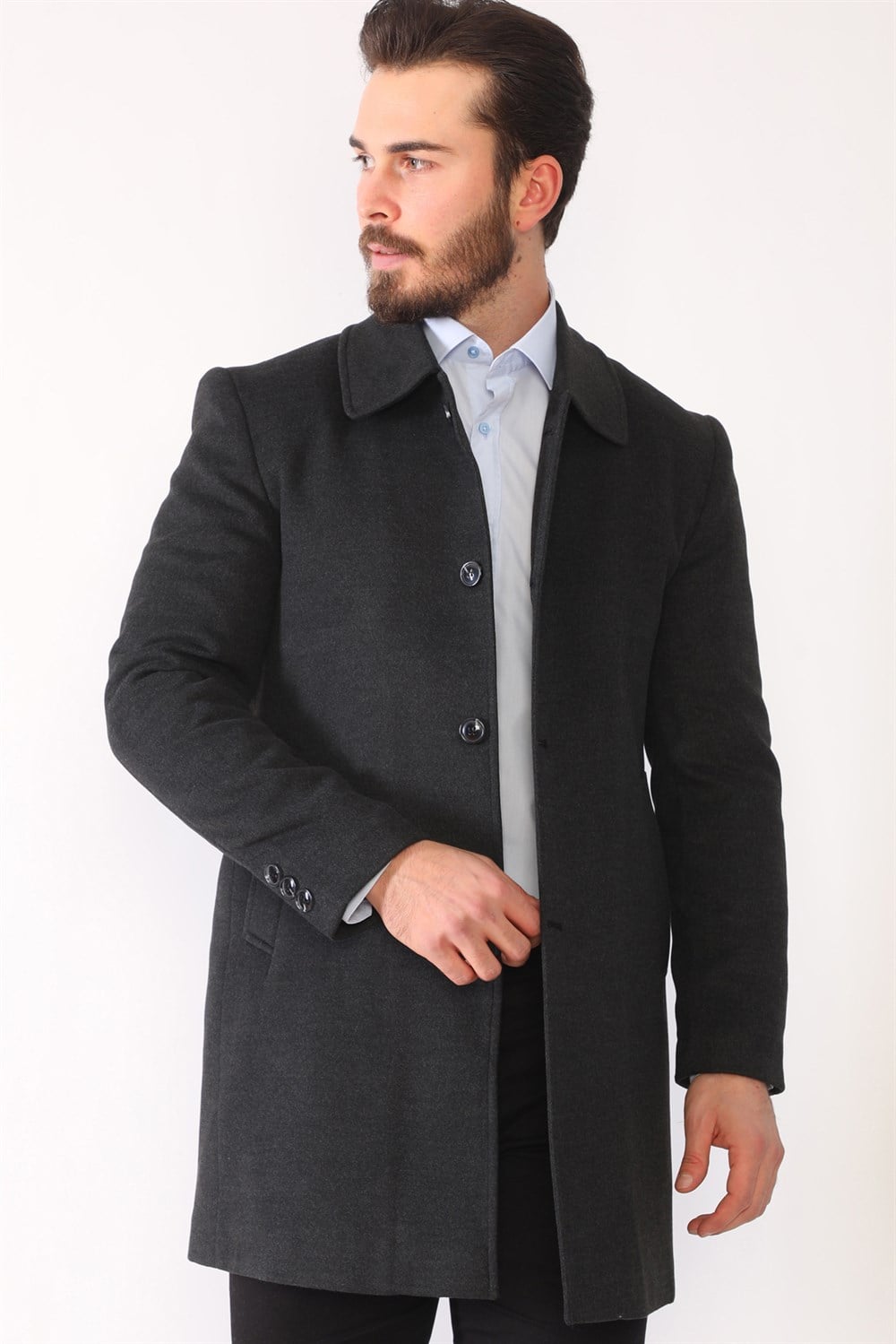 PLT8364 DEWBERRY ERKEK PALTO-ANTRASİT