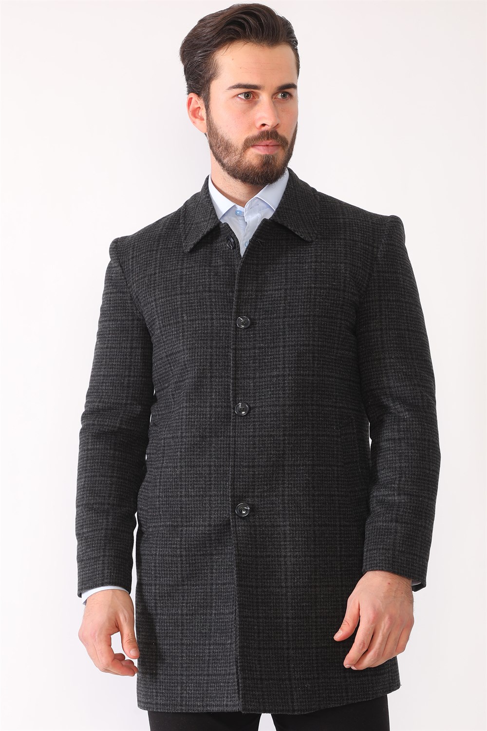 PLT8364 DEWBERRY ERKEK PALTO-EKOSE ANTRASİT