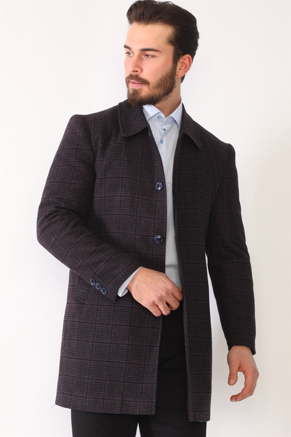 PLT8364 DEWBERRY ERKEK PALTO-EKOSE-BORDO