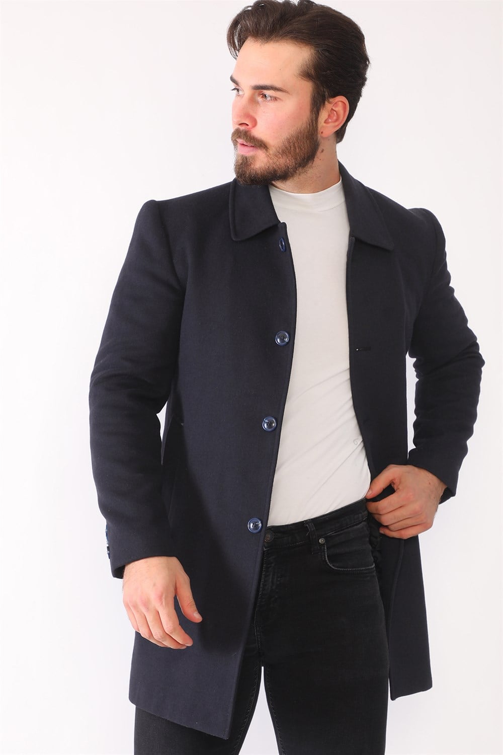 PLT8364 DEWBERRY ERKEK PALTO-LACİVERT