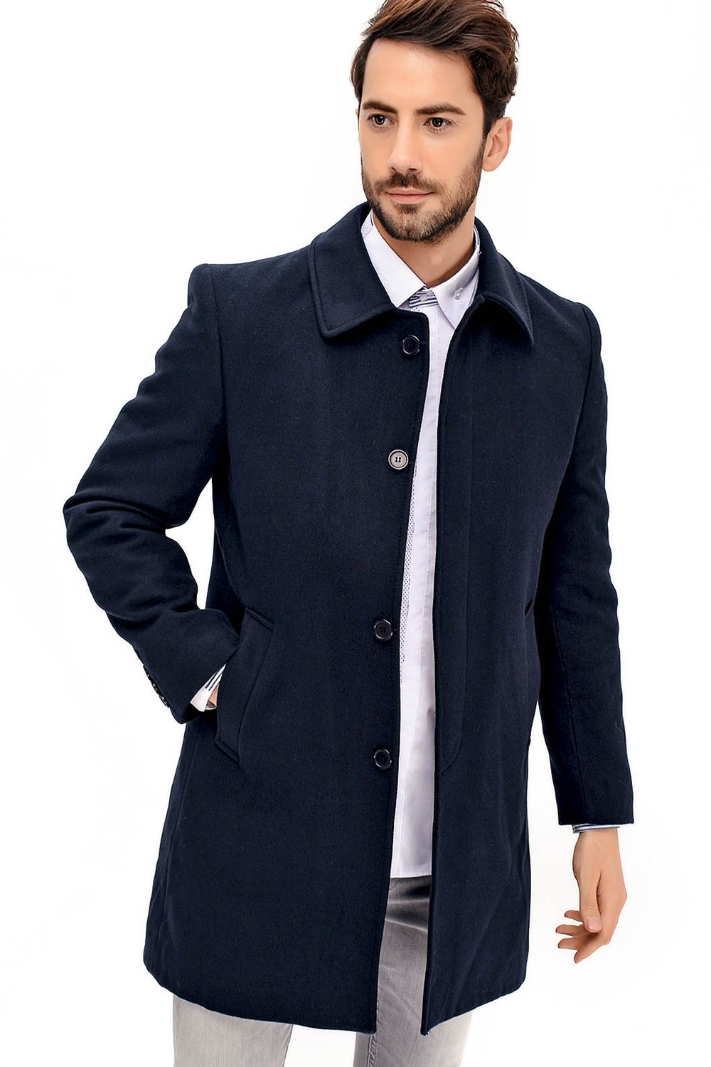 PLT8365 DEWBERRY ERKEK PALTO-LACİVERT