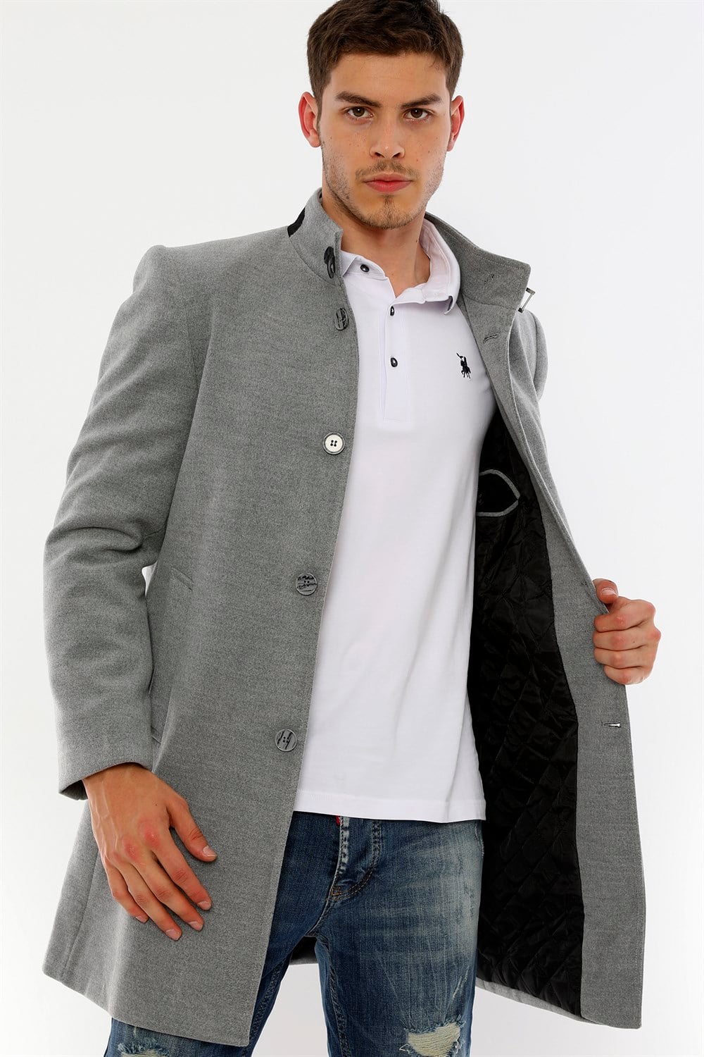 PLT8367 DEWBERRY ERKEK PALTO-GRİ