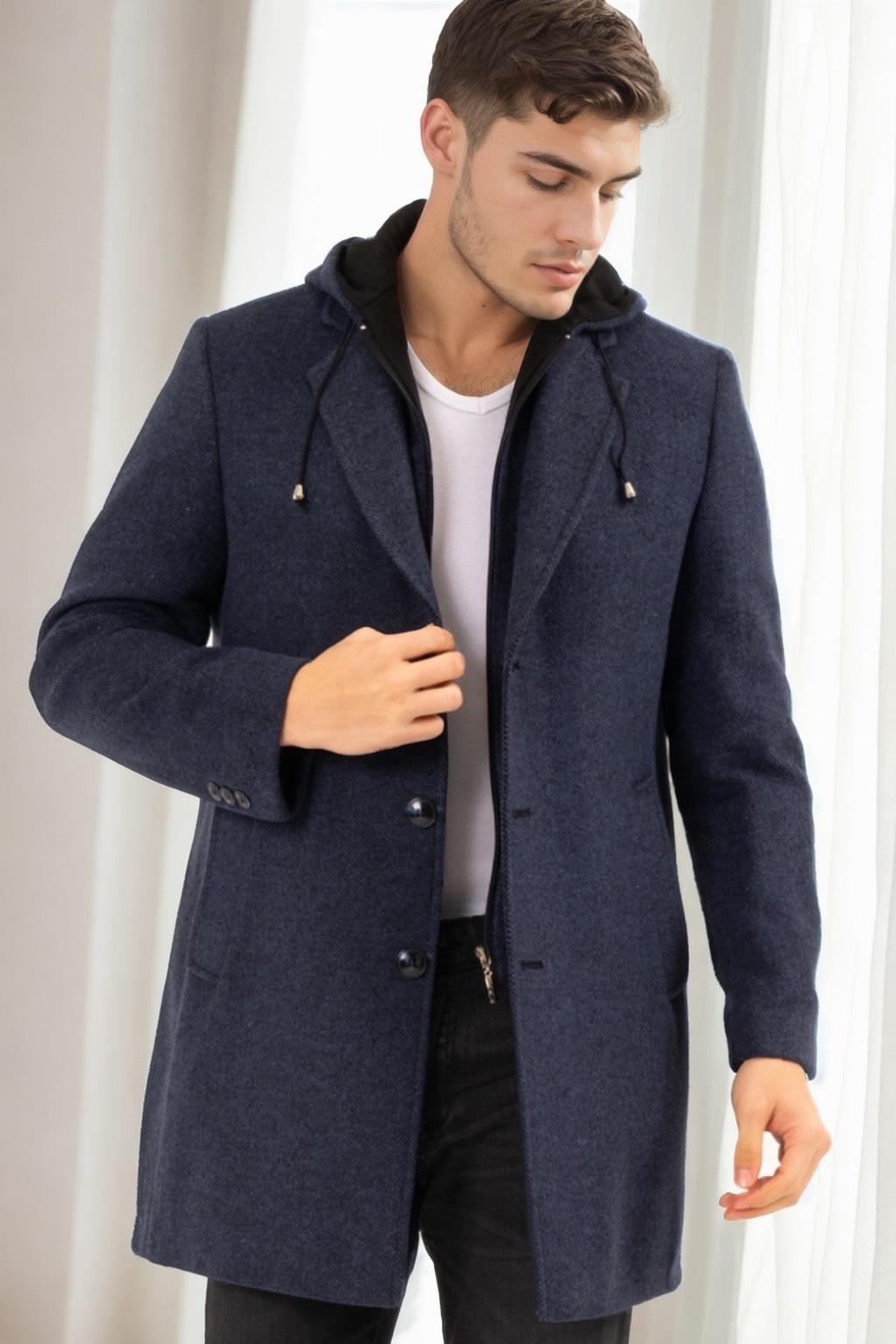 PLT8376 DEWBERRY ERKEK PALTO-DESENLİ LACİVERT-2