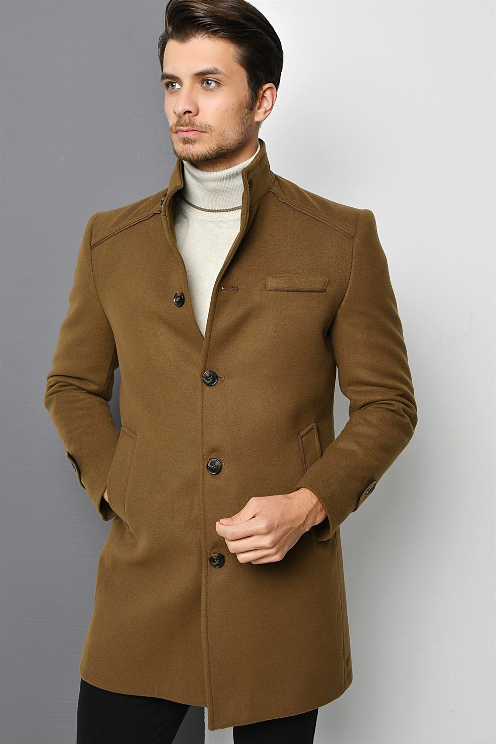 PLT8391 DEWBERRY ERKEK PALTO-CAMEL