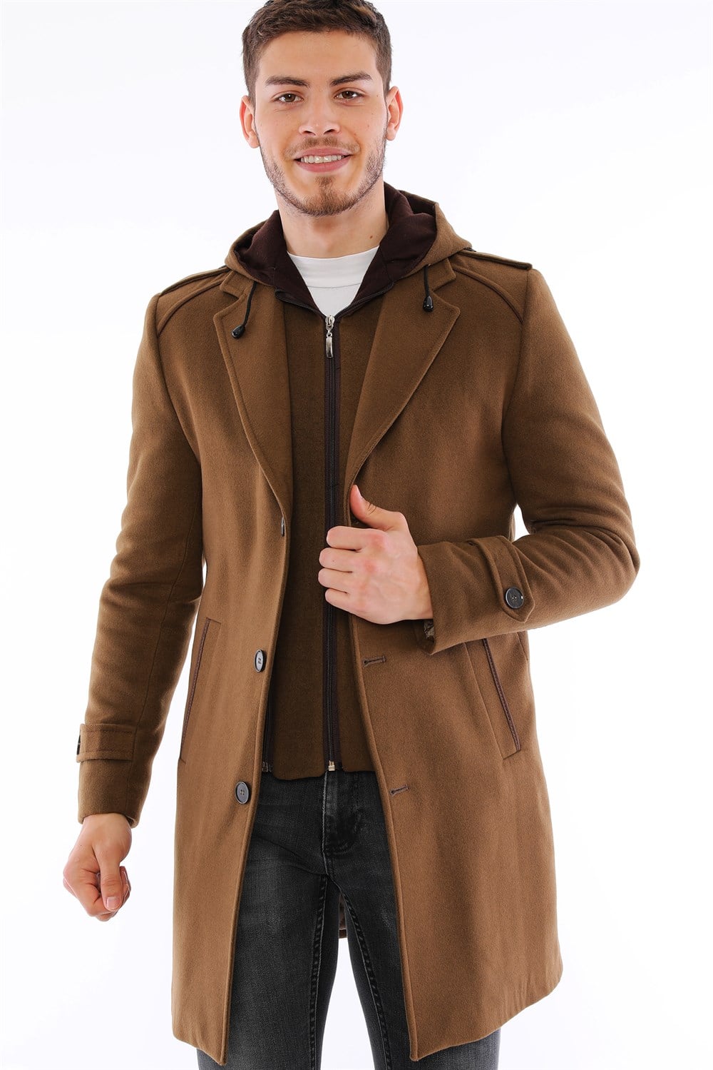 PLT8401 DEWBERRY ERKEK PALTO-CAMEL