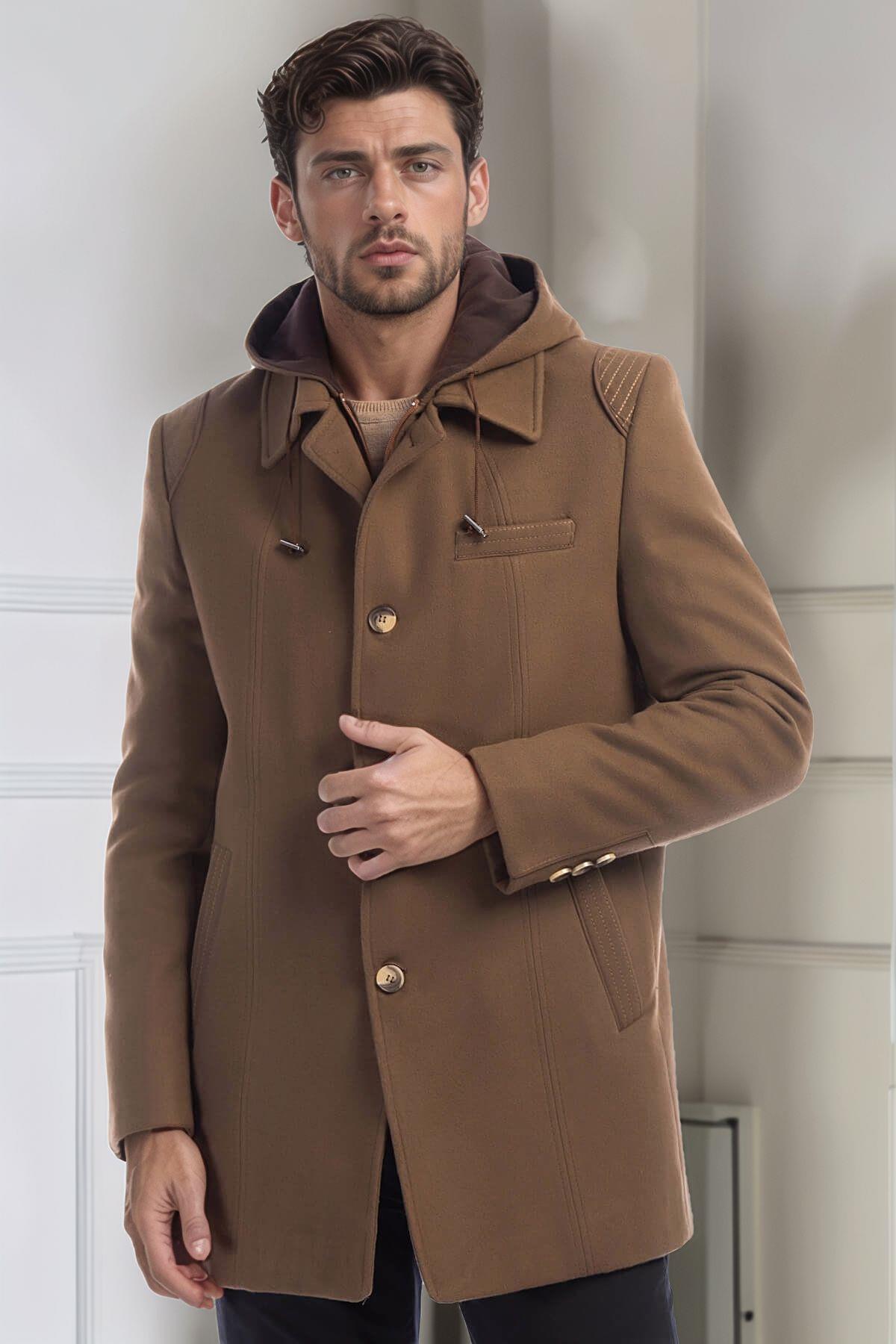 PLT9335 DEWBERRY ERKEK PALTO-CAMEL