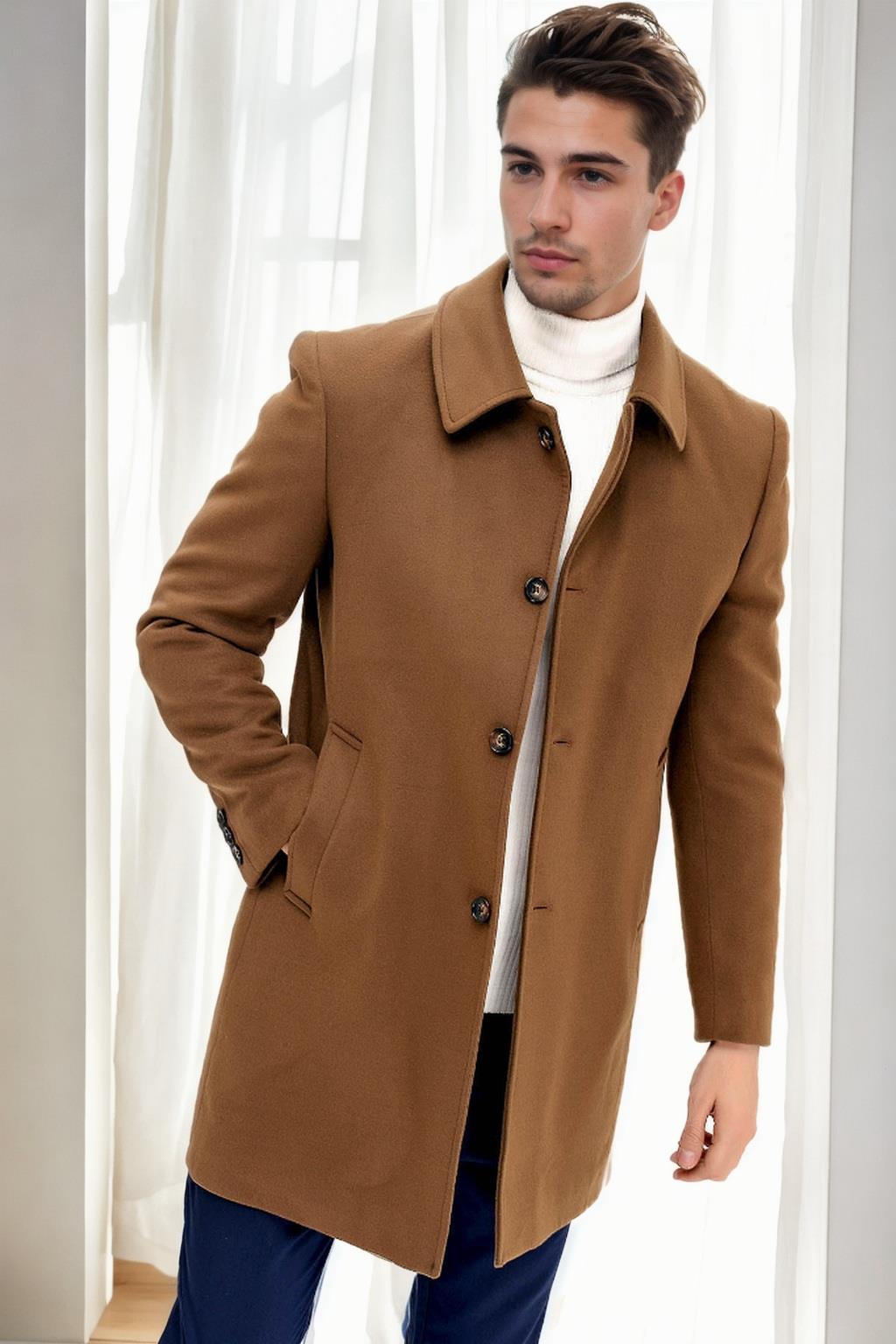 PLT9364 DEWBERRY ERKEK PALTO-CAMEL