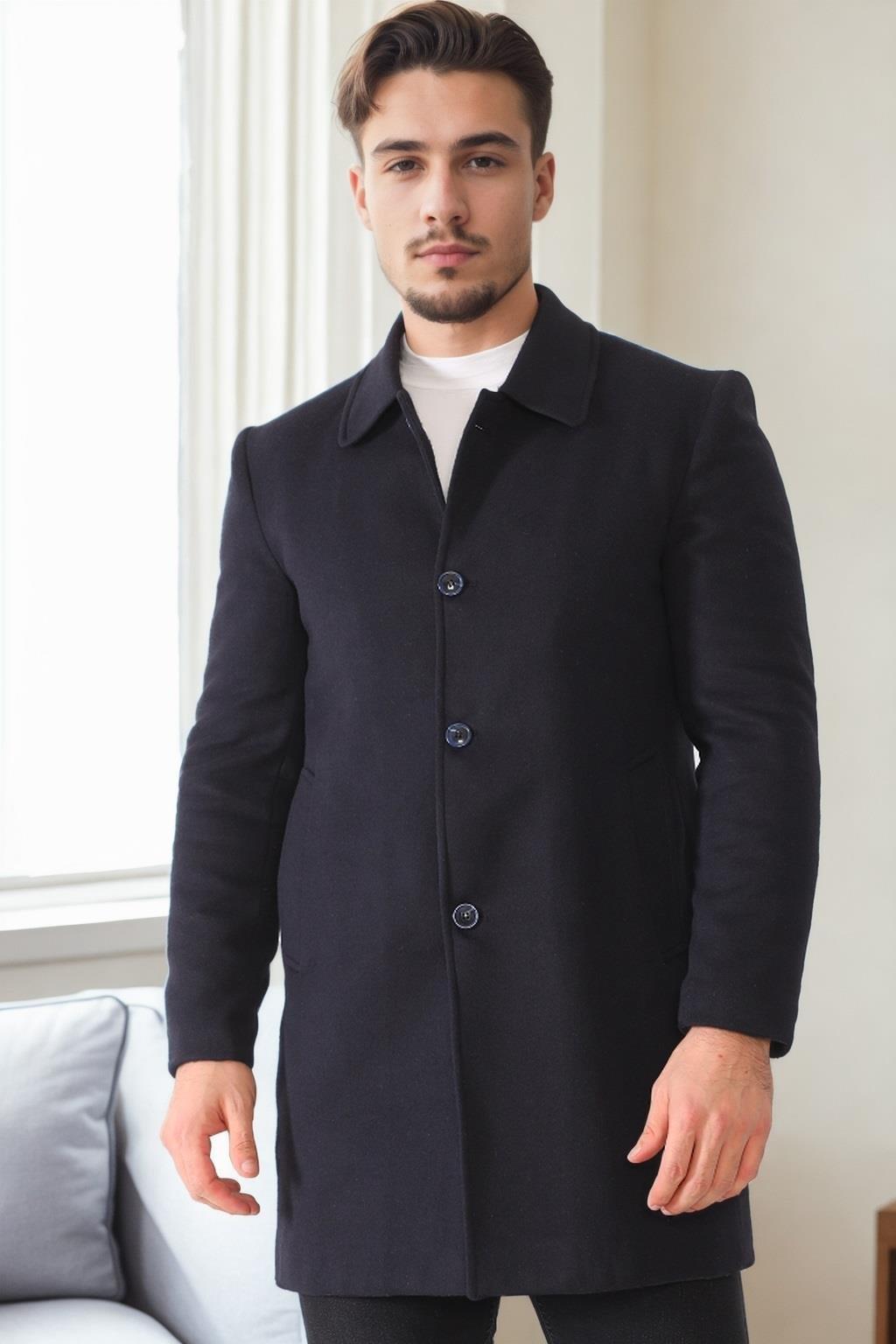 PLT9364 DEWBERRY ERKEK PALTO-LACİVERT