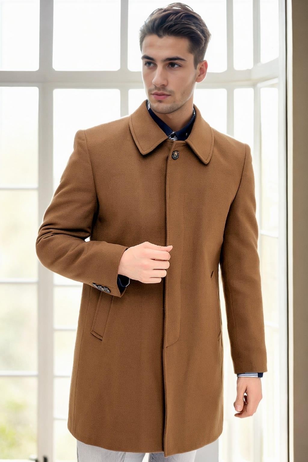 PLT9365 DEWBERRY ERKEK PALTO-CAMEL