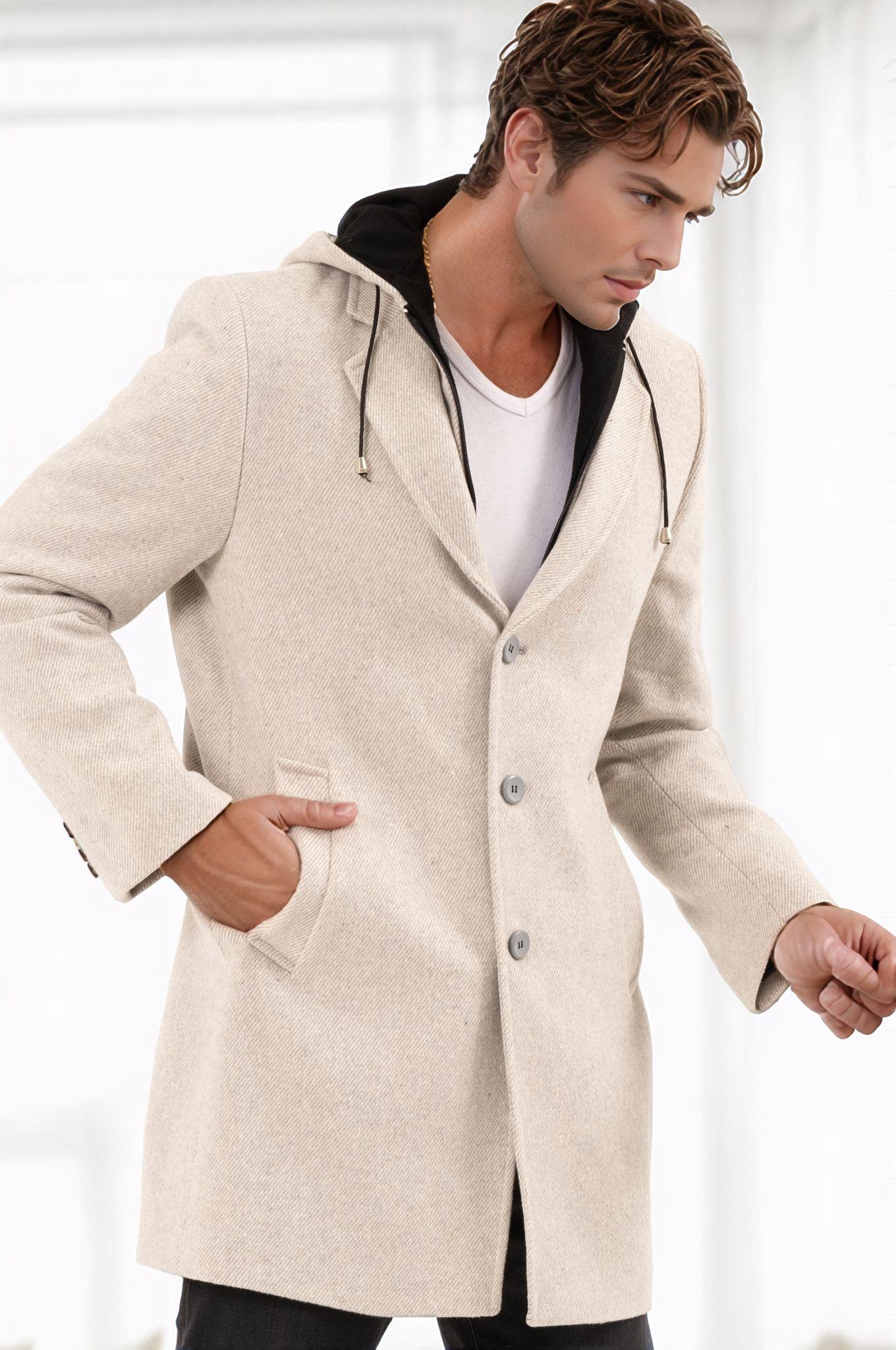 PLT9376 DEWBERRY ERKEK PALTO-DESENLİ BEJ
