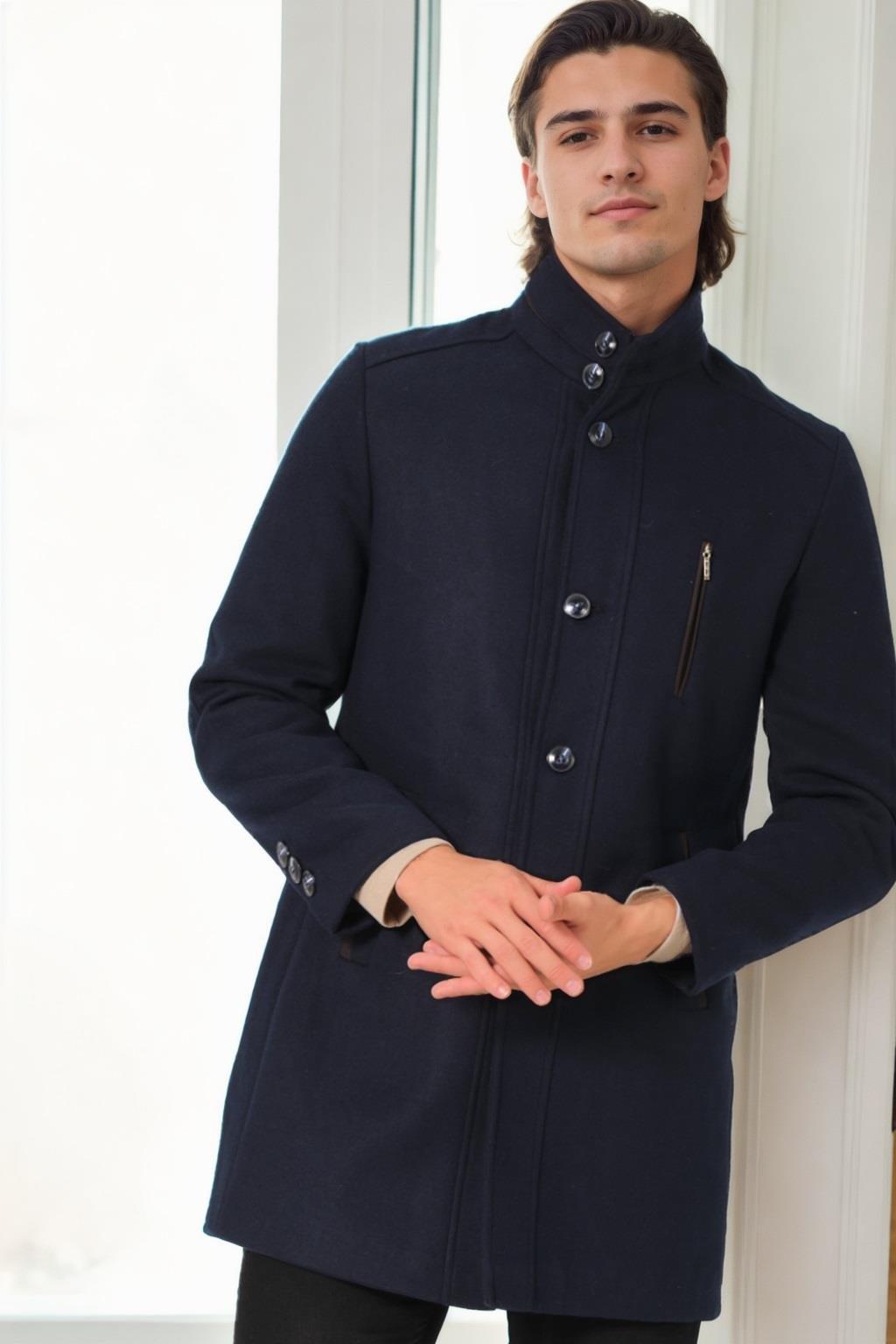 PLT9386 DEWBERRY ERKEK PALTO-LACİVERT