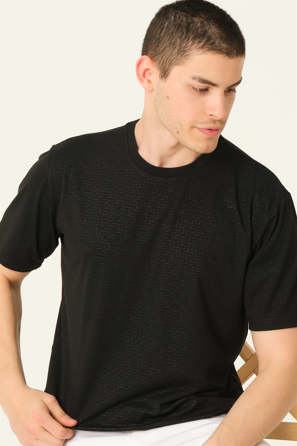 T0738 DEWBERRY ERKEK T-SHIRT-SİYAH