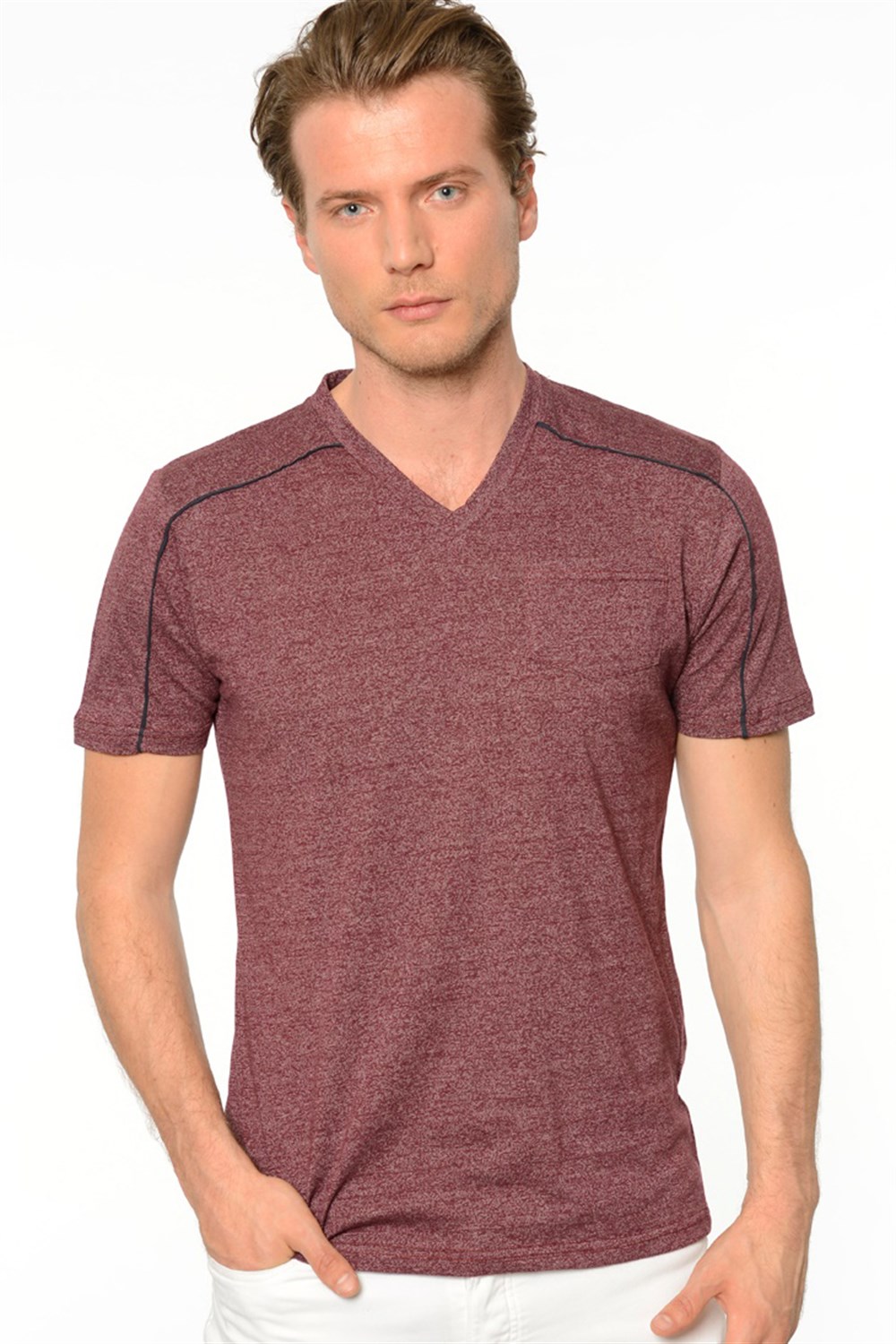 T8540 DEWBERRY T-SHIRT-BORDO