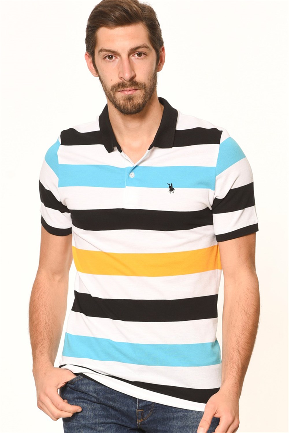T8543 DEWBERRY T-SHIRT-TURKUAZ