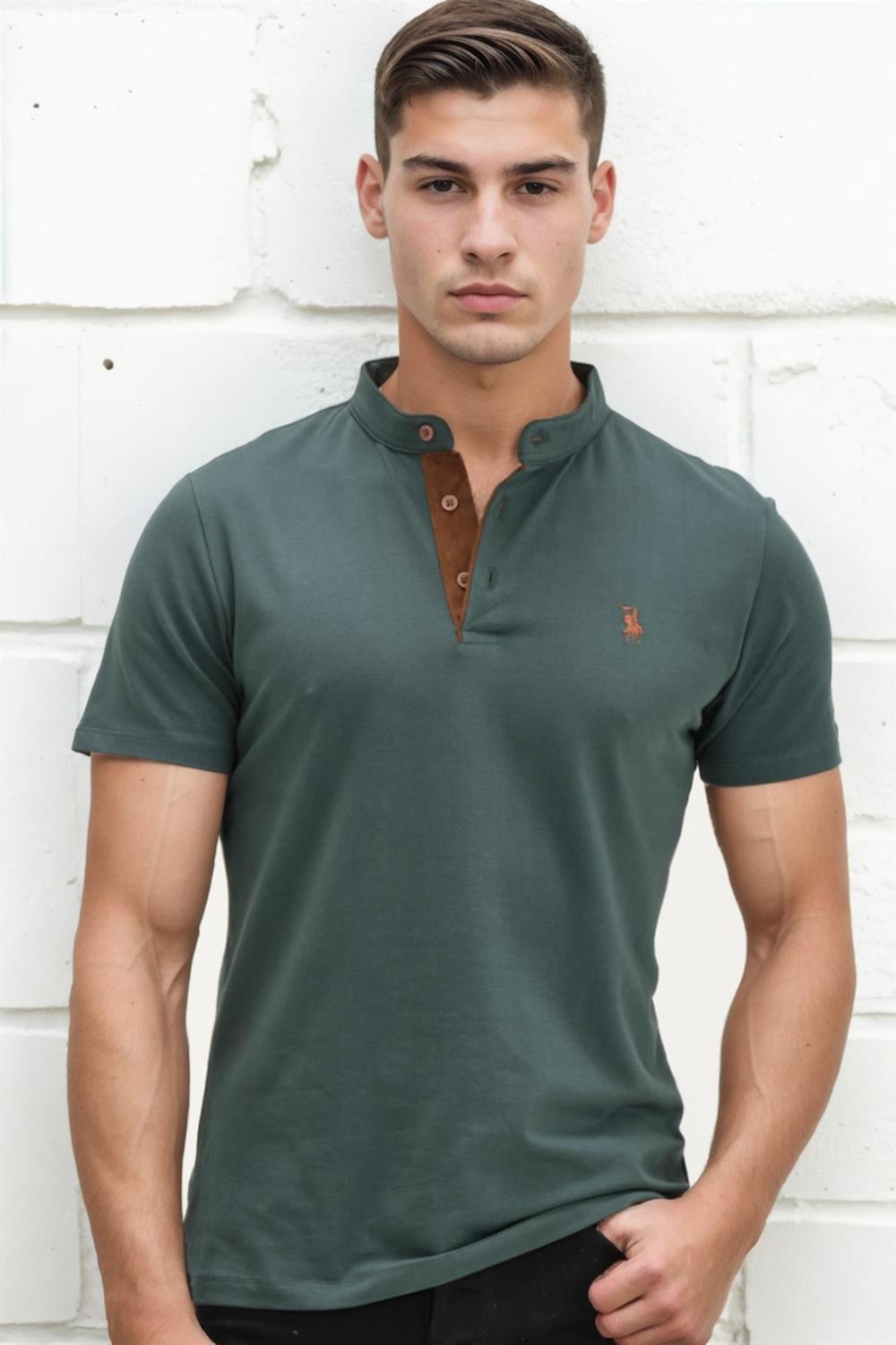T8560 DEWBERRY T-SHIRT-YEŞİL-2