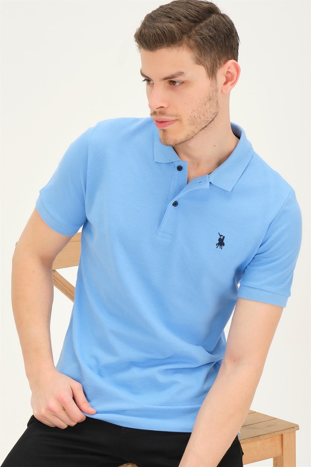 T8561 DEWBERRY ERKEK TSHIRT-AÇIK MAVİ