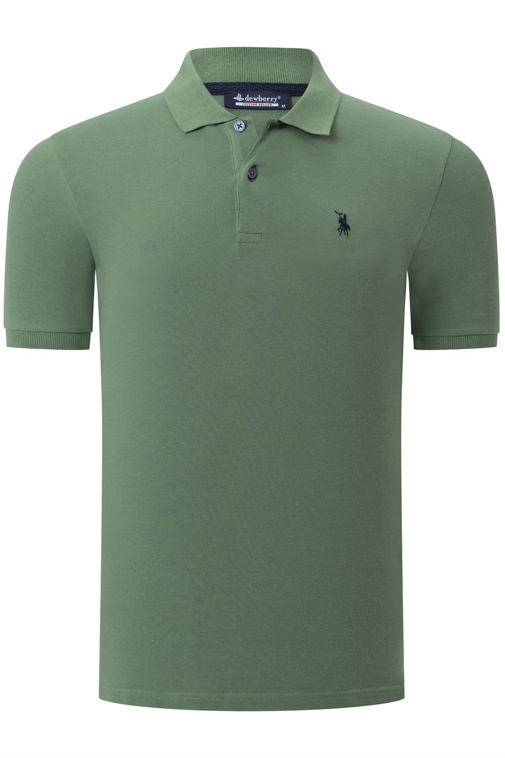 T8561 DEWBERRY ERKEK TSHIRT-DÜZ AÇIK HAKİ