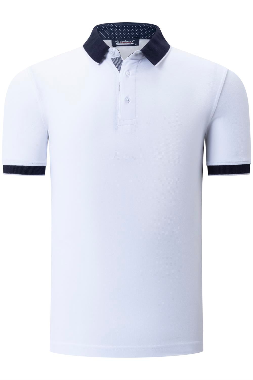 T8579 DEWBERRY ERKEK T-SHIRT-DÜZ BEYAZ
