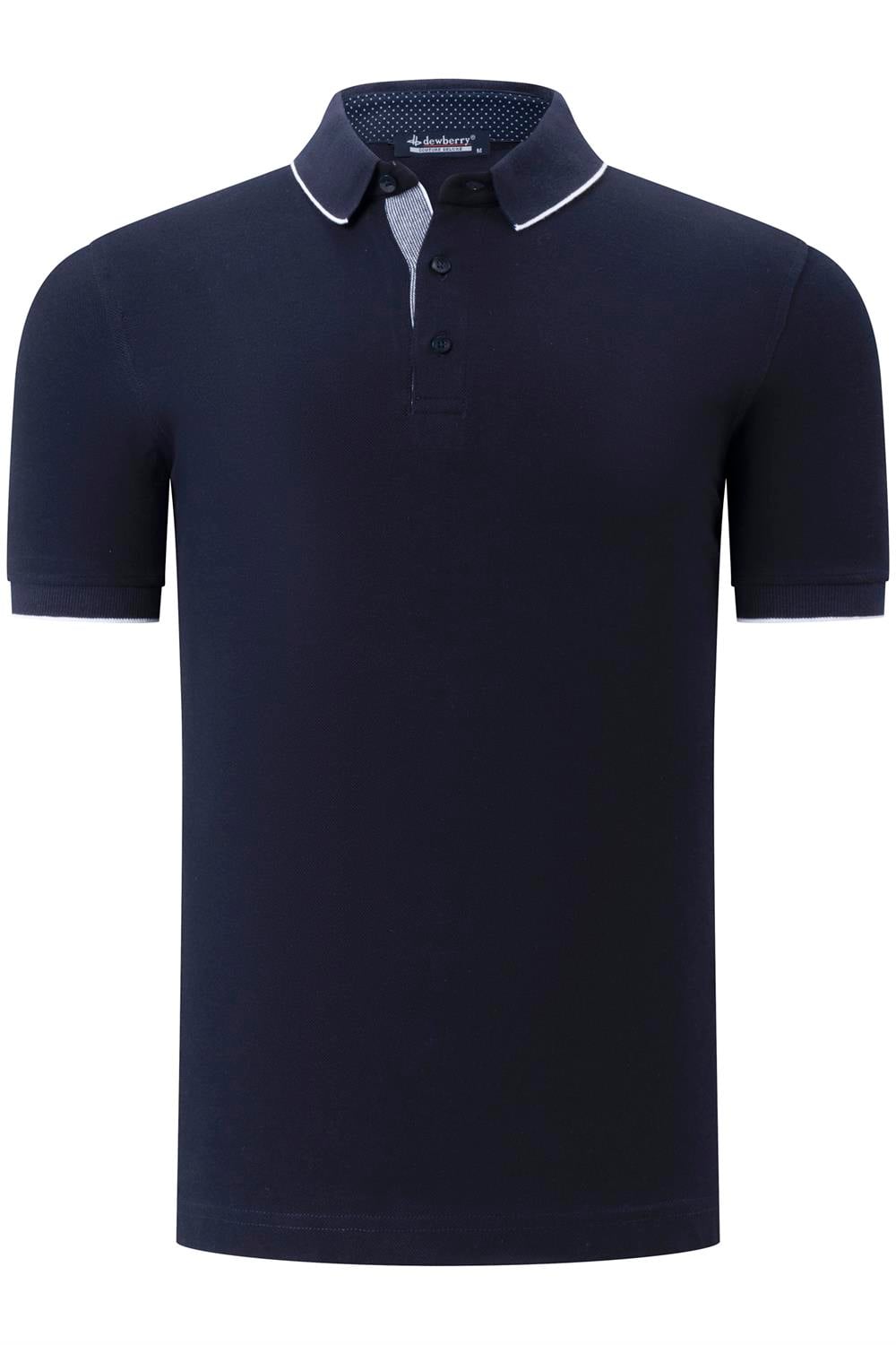 T8579 DEWBERRY ERKEK T-SHIRT-KOYU LACİVERT