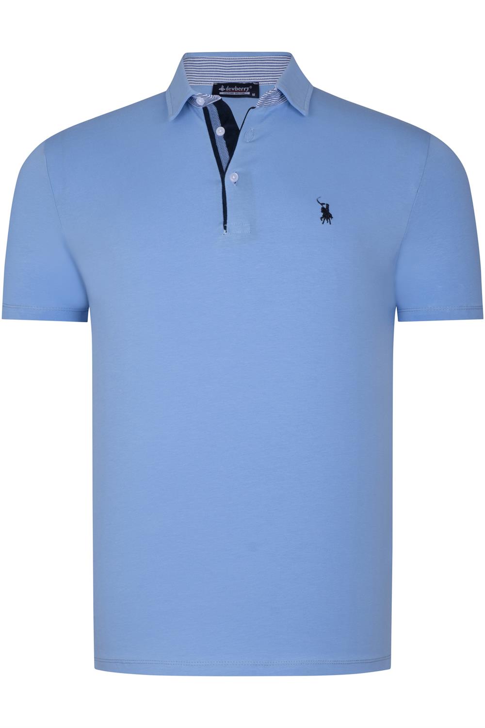 T8582 DEWBERRY ERKEK T-SHIRT-AÇIK MAVİ