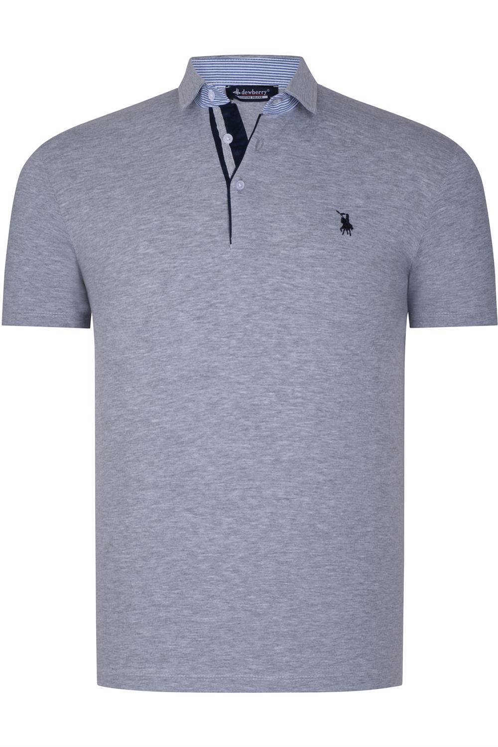 T8582 DEWBERRY ERKEK T-SHIRT-GRİ