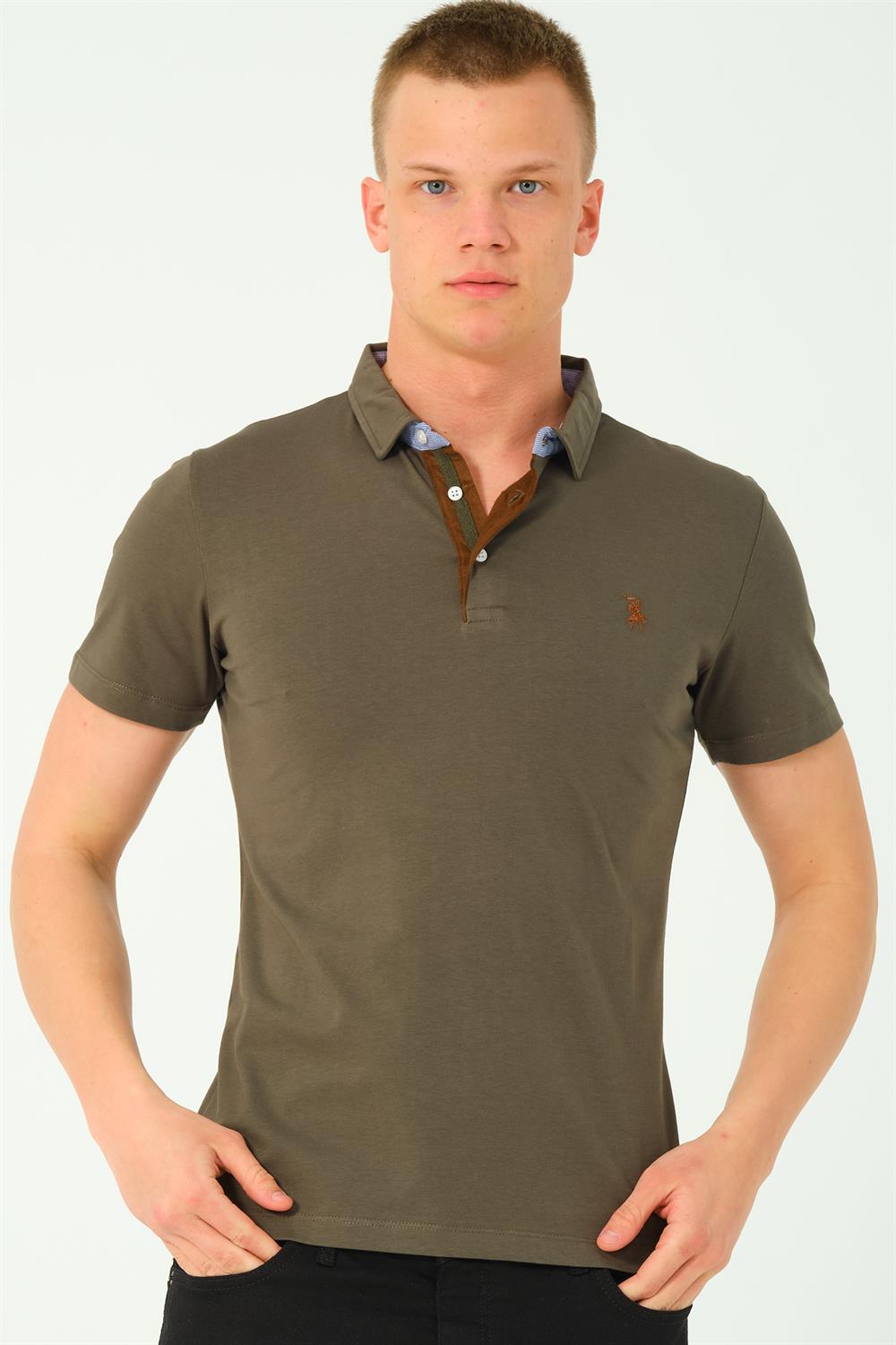 T8582 DEWBERRY ERKEK T-SHIRT-KOYU HAKİ-2