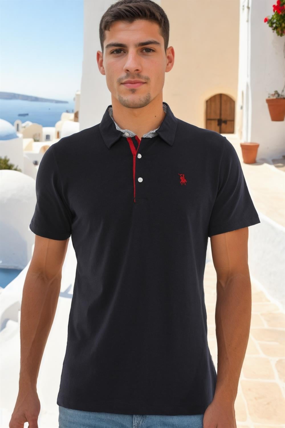 T8582 DEWBERRY ERKEK T-SHIRT-KOYU LACİVERT