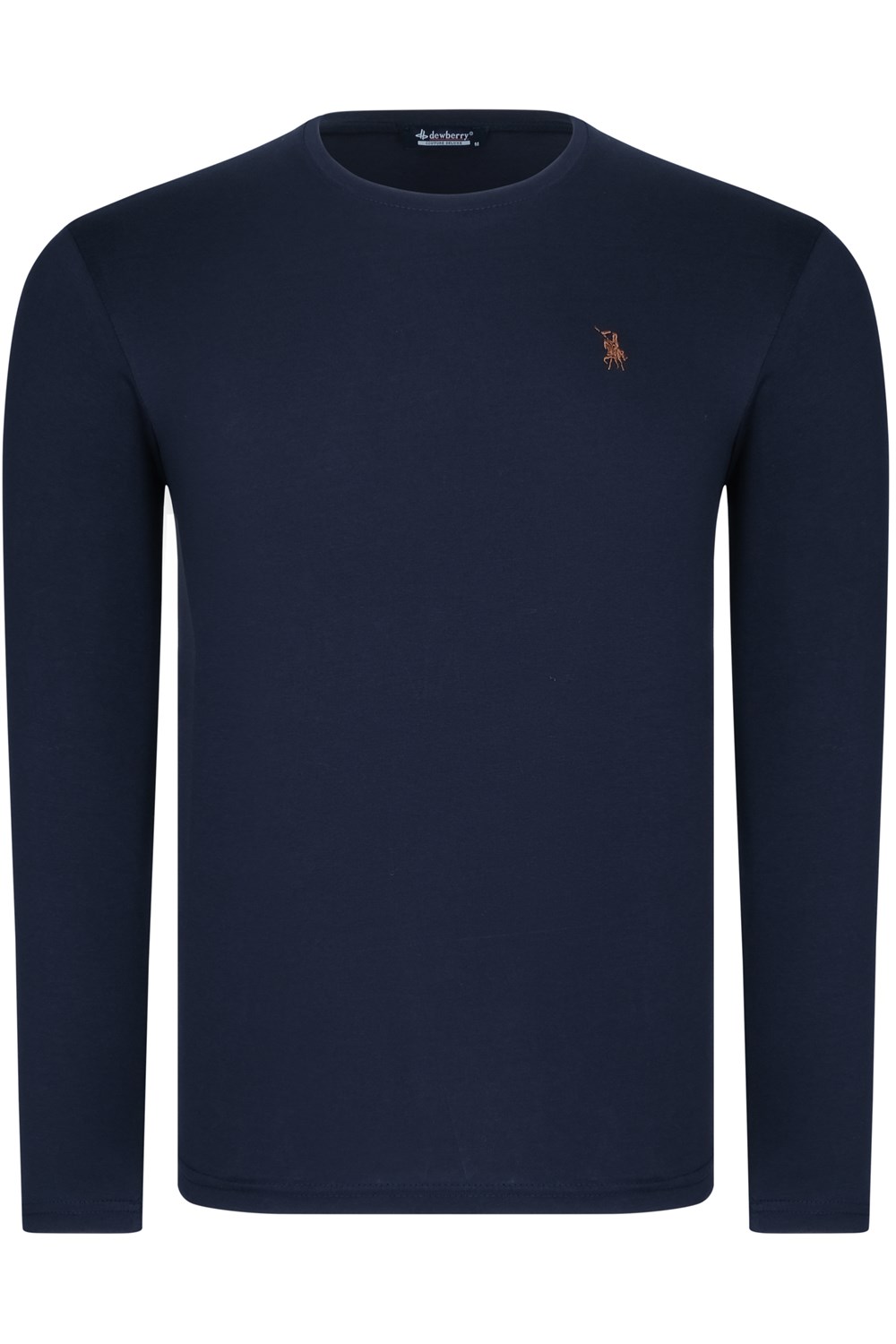 T8588 DEWBERRY BİSİKLET YAKA ERKEK SWEATSHIRT-DÜZ LACİVERT