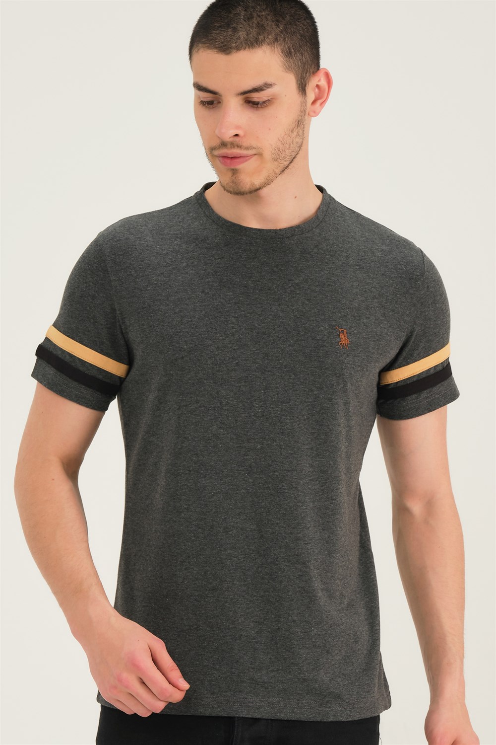T8589 DEWBERRY ERKEK T-SHIRT-ANTRASİT