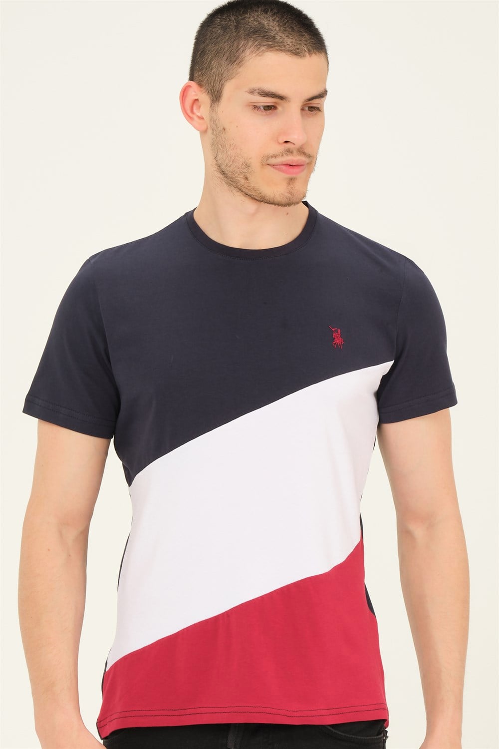 T8590 DEWBERRY ERKEK T-SHIRT-LACİVERT