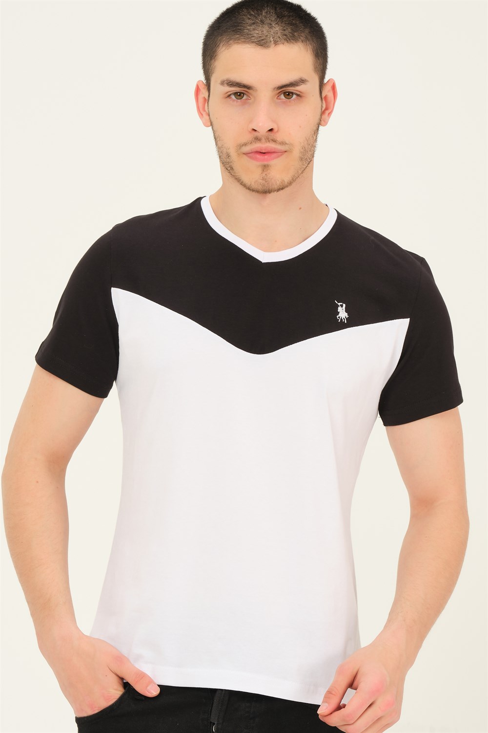 T8591 DEWBERRY ERKEK T-SHIRT-BEYAZ