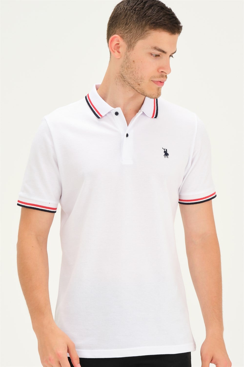 T8594 DEWBERRY  ERKEK T-SHIRT-BEYAZ