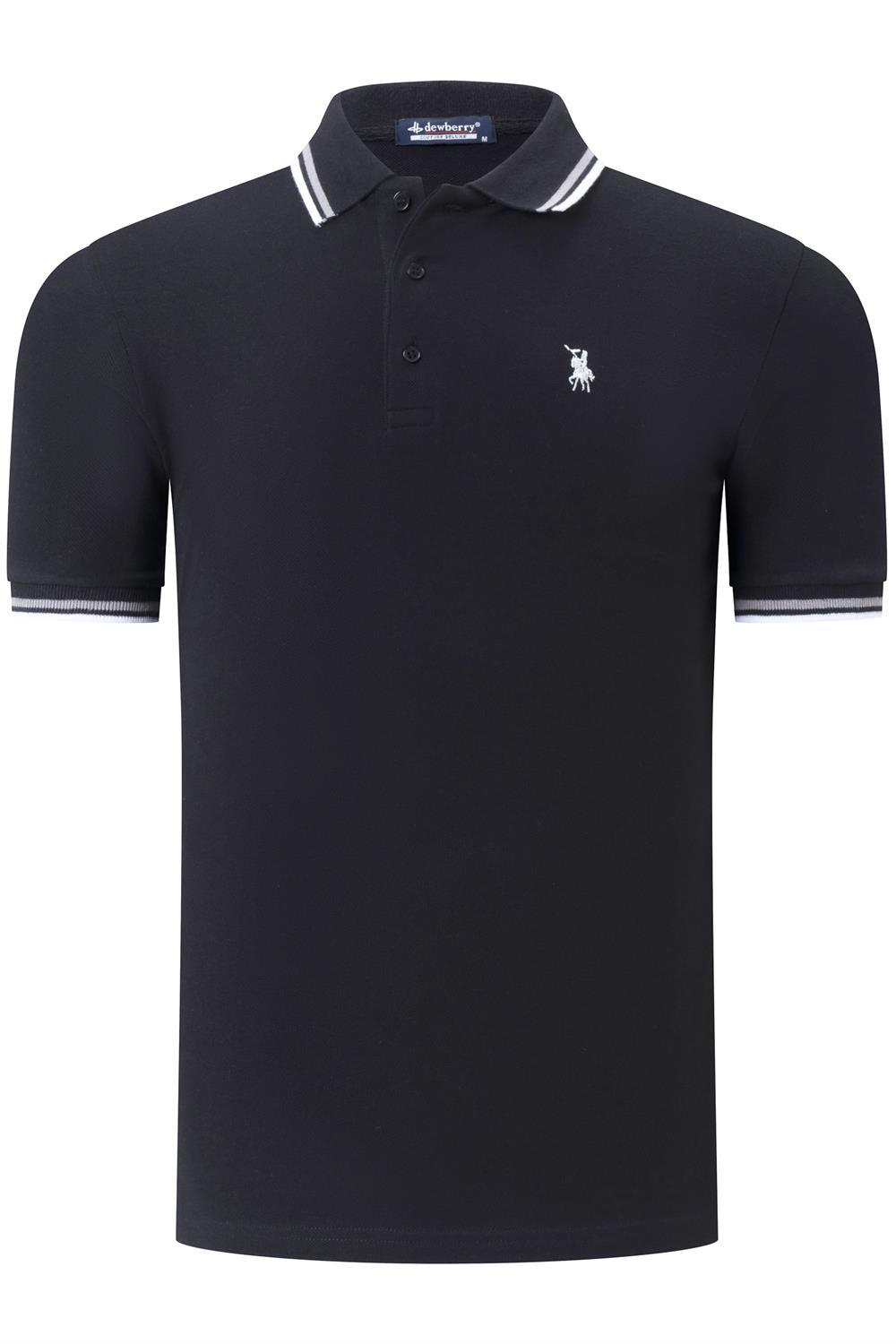 T8594 DEWBERRY  ERKEK T-SHIRT-DÜZ SİYAH