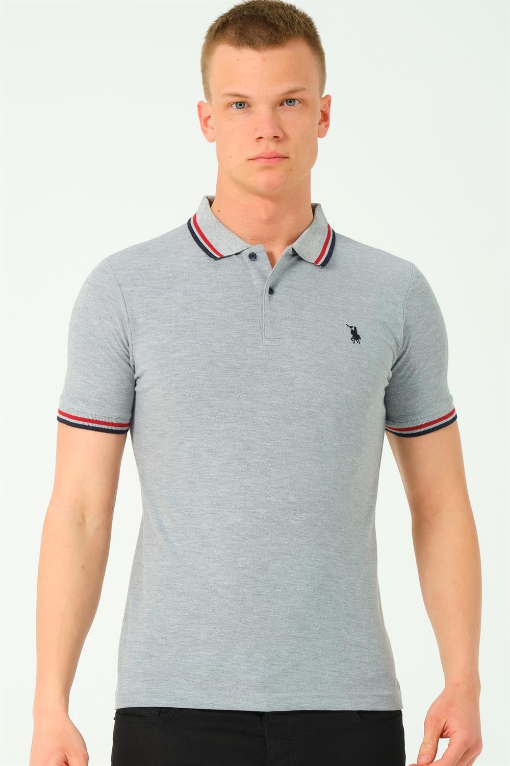 T8594 DEWBERRY ERKEK T-SHIRT-GRİ-2