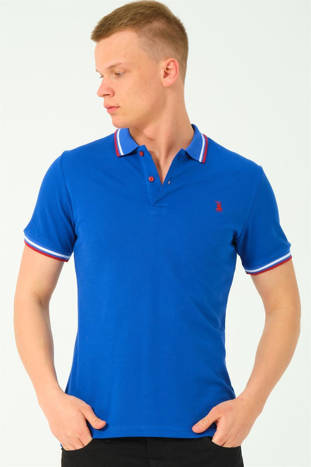 T8594 DEWBERRY ERKEK T-SHIRT-SAX-2