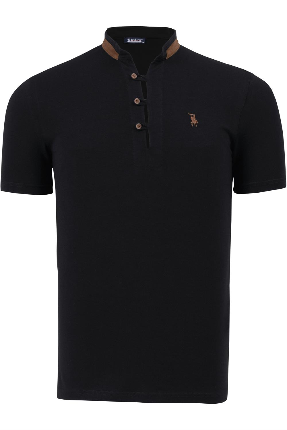 T8598 DEWBERRY ERKEK TSHIRT-SİYAH
