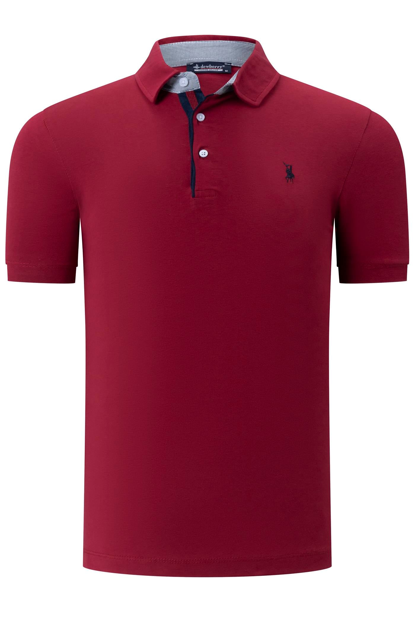 T9582 DEWBERRY ERKEK T-SHIRT-BORDO