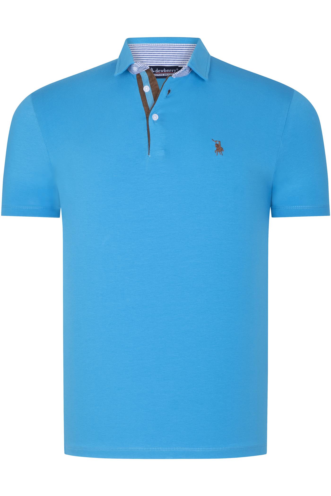 T9582 DEWBERRY ERKEK T-SHIRT-KOYU TURKUAZ