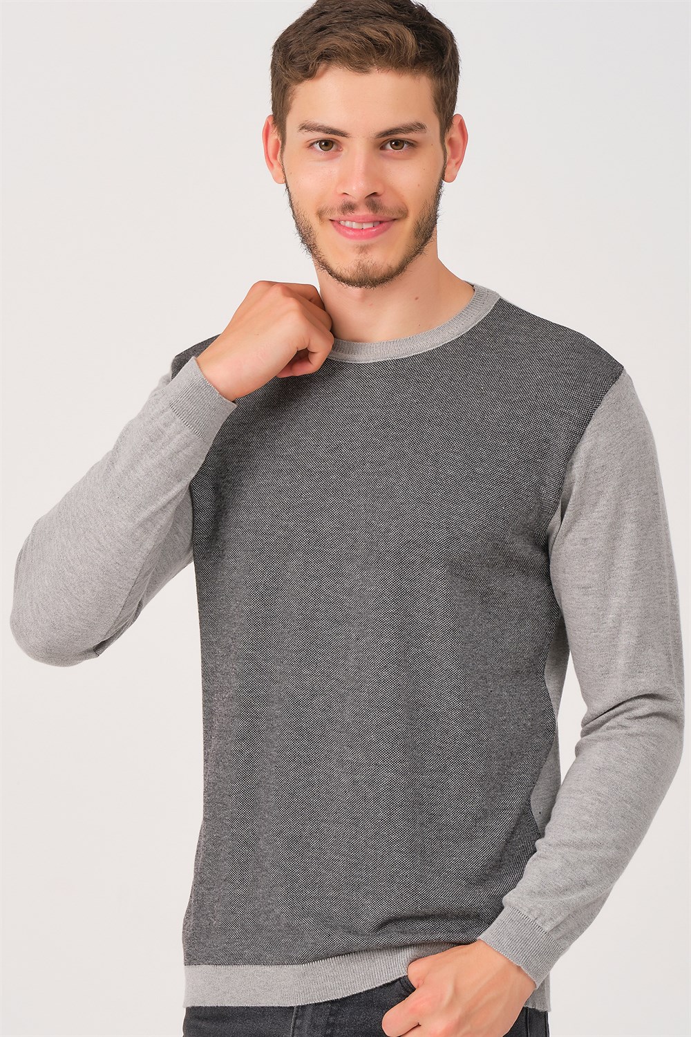 V0315 DEWBERRY ERKEK KAZAK-GRİ