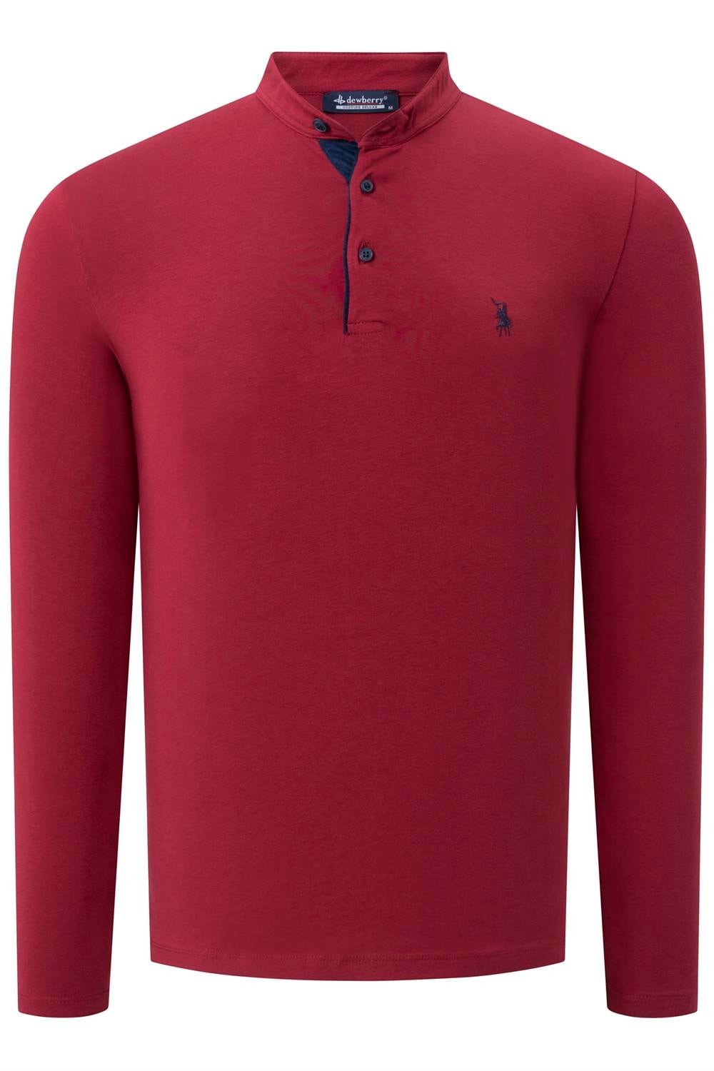 V4009 DEWBERRY ERKEK SWEATSHIRT-DÜZ BORDO