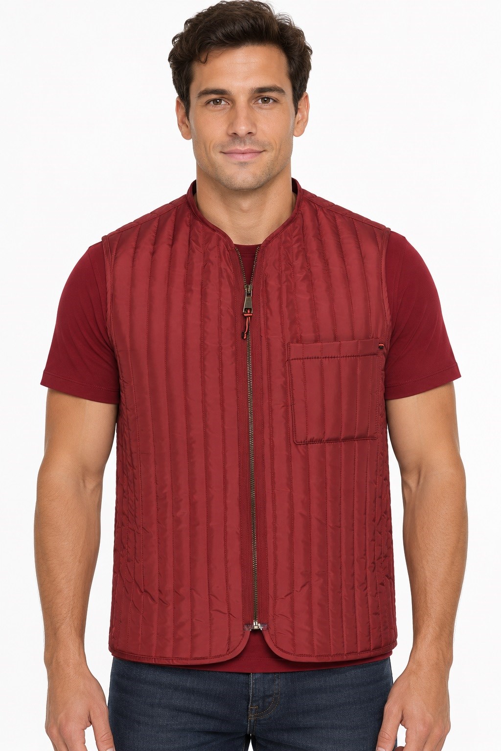 Y9611 DEWBERRY ERKEK YELEK-BORDO-1