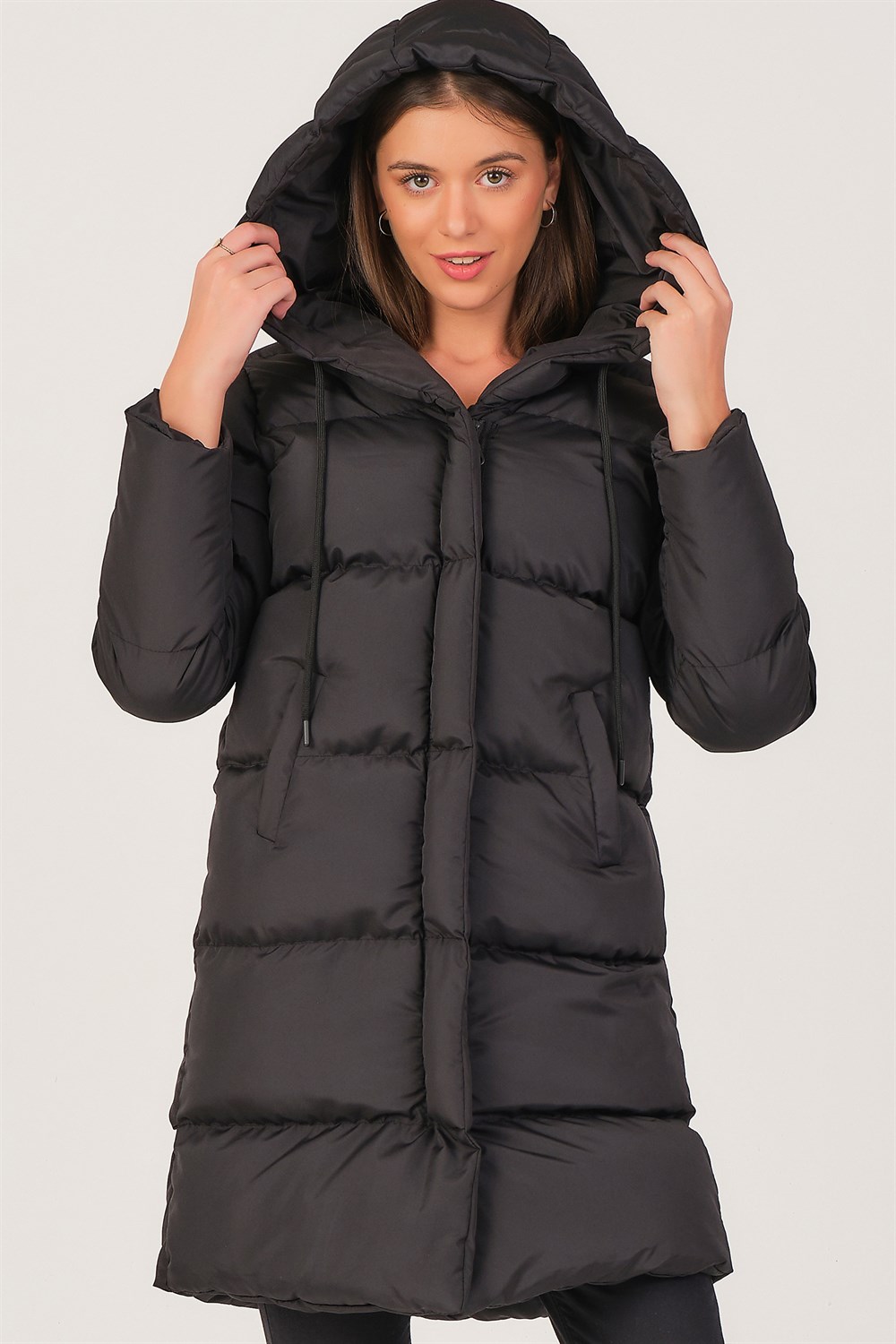 Z6687 DEWBERRY BAYAN KABAN-SİYAH