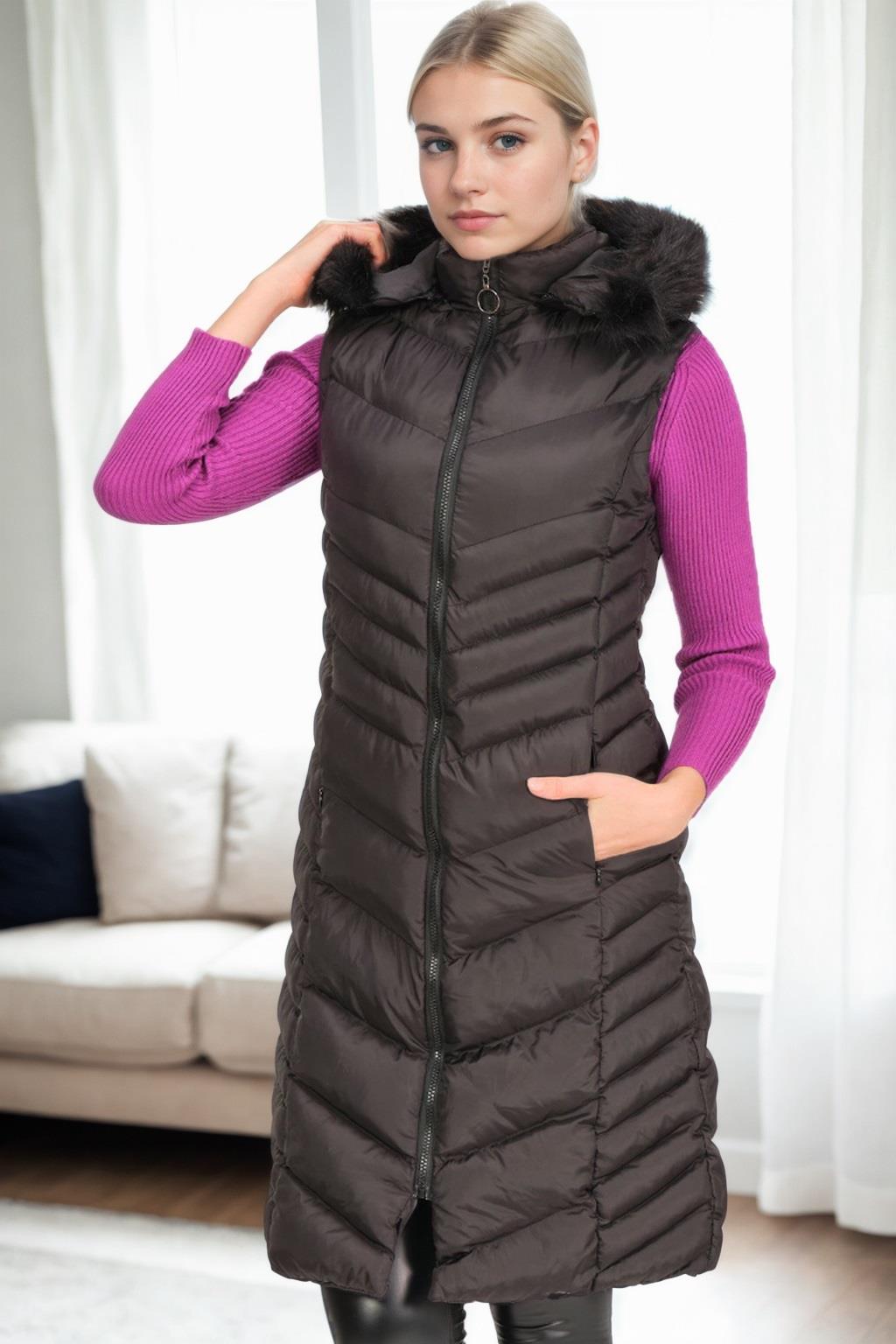 Z6725 DEWBERRY BAYAN YELEK-SİYAH-1